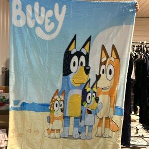 Plush Throw Blanket - Light Blue Beach Design